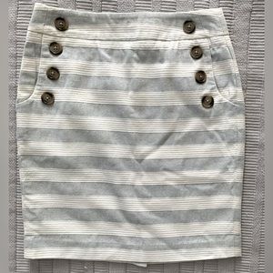 Loft Striped Pencil Skirt 0P w/ Pockets
